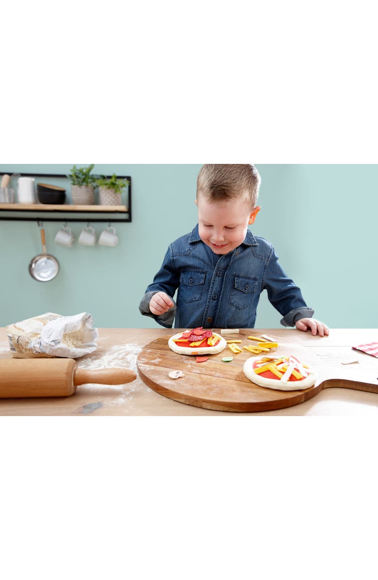 HABA Biofino Mini Pizzas - Two Small Pies with Loads of Fabric Toppings - Perfect for Pretend Role Play, Alternate, color, 