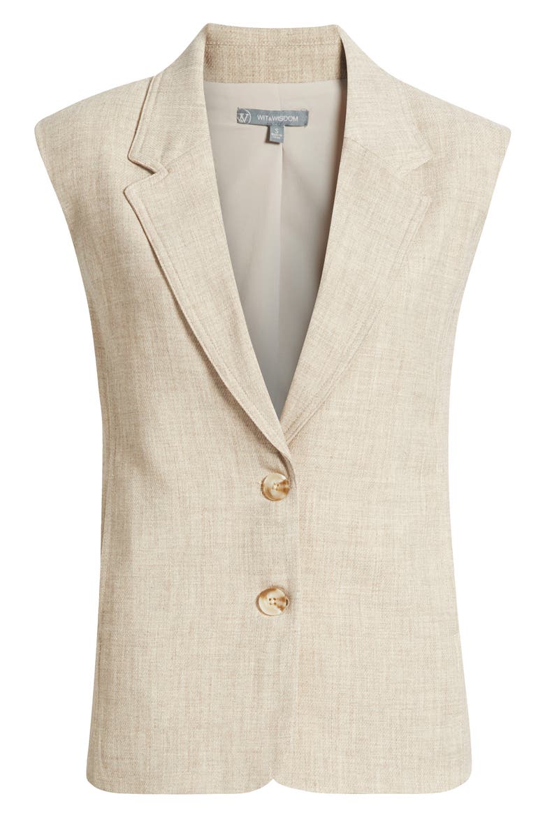 Tweed Button-Up Vest, Alternate, color, HEATHER KHAKI