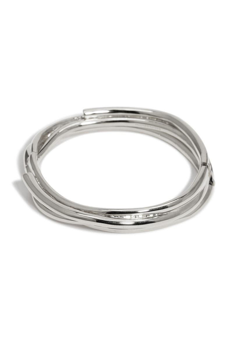 Coil Hinged Bangle, Alternate, color, SILVER PLATED