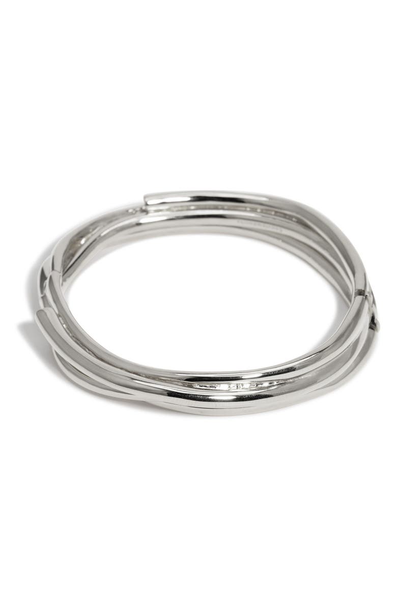 COMPLETEDWORKS Coil Hinged Bangle, Alternate, color, Silver Plated