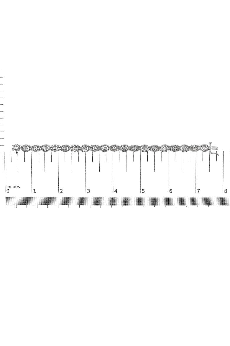 10K White Gold 2.0 Cttw Diamond Milgrain Cluster Link Bracelet, Alternate, color, White Gold