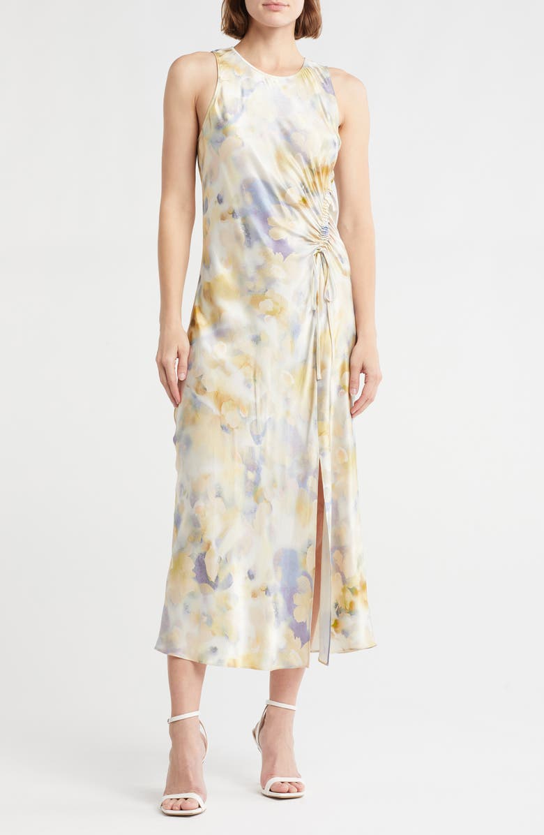 Rails Gabriella Shirred Satin Dress, Main, color, Diffused Blossom