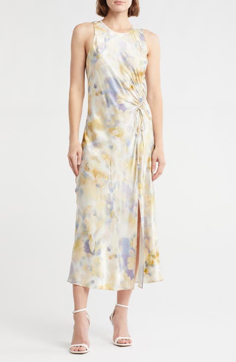 Gabriella Shirred Satin Dress