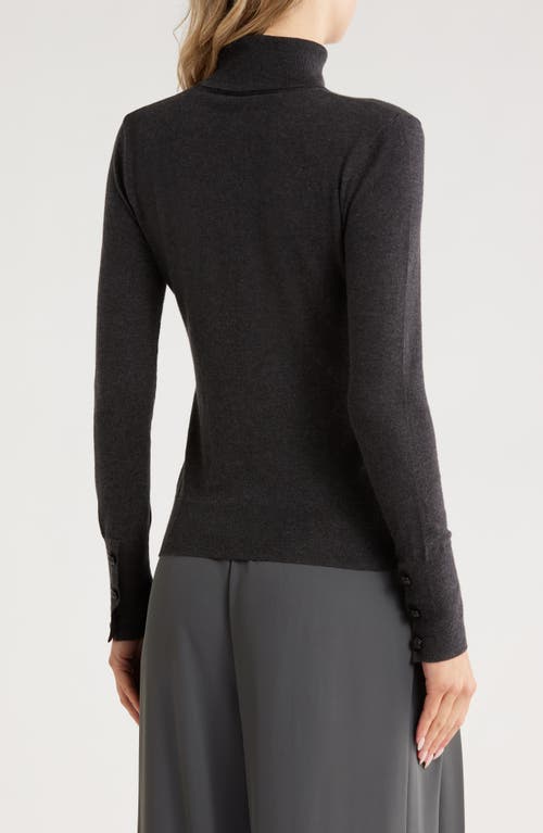 L Agence L'agence Cotton & Silk Blend Turtleneck Sweater In Black