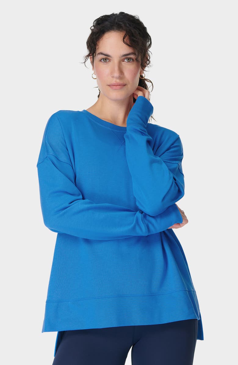 Sweaty Betty After Class Sweatshirt, Alternate, color, Tidal Blue