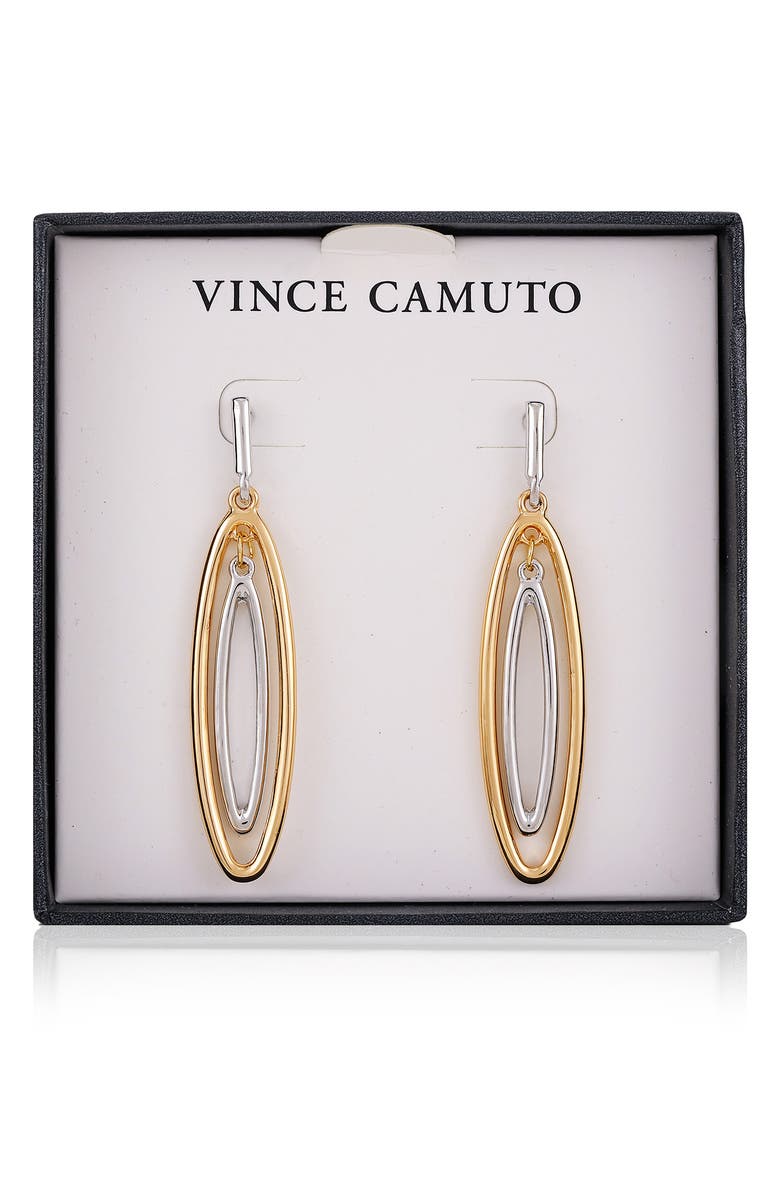 Vince Camuto Two-Tone Drop Earrings, Alternate, color, Two Tone