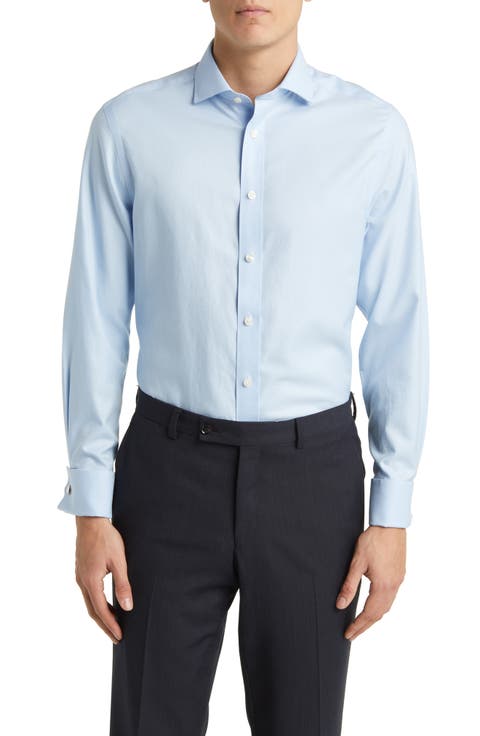 Non-Iron Twill Cutaway Slim Fit Shirt Double Cuff