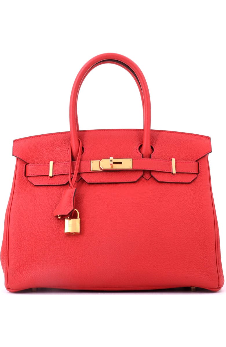 Pre-Owned Hermes Birkin Handbag Red Togo with Gold Hardware 30, Main, color, Geranium