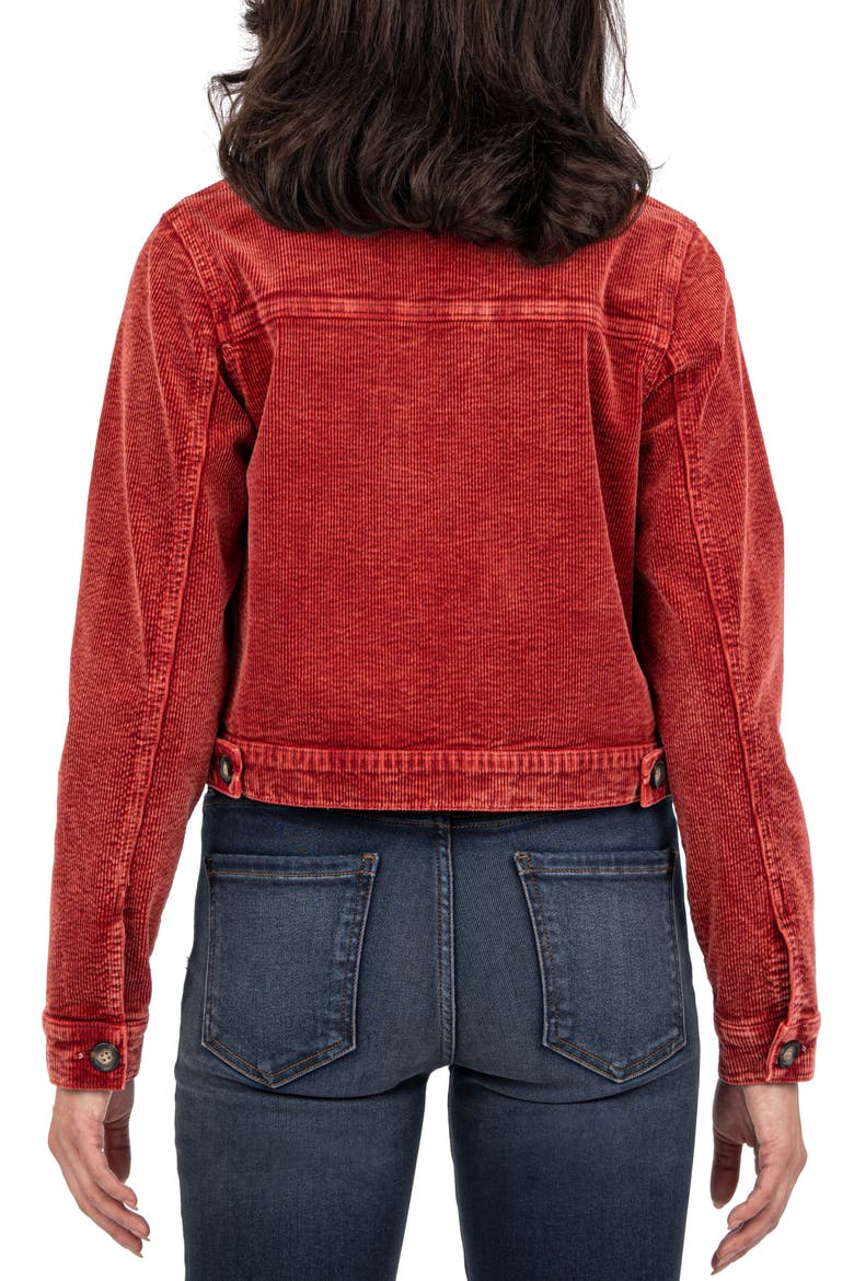 Julie Corduroy Crop Jacket, Alternate, color, RED