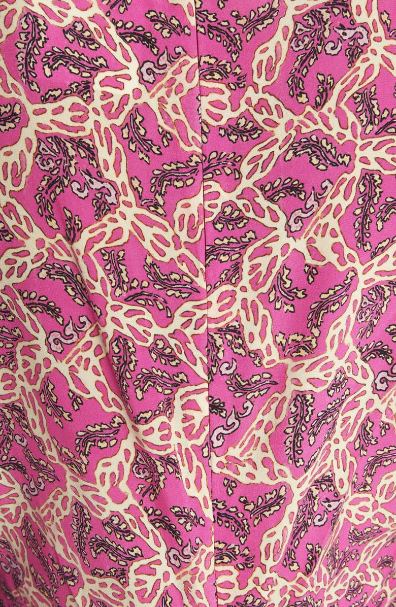 Isabel Marant Albini Abstract Print Long Sleeve Stretch Silk Dress, Alternate, color, 