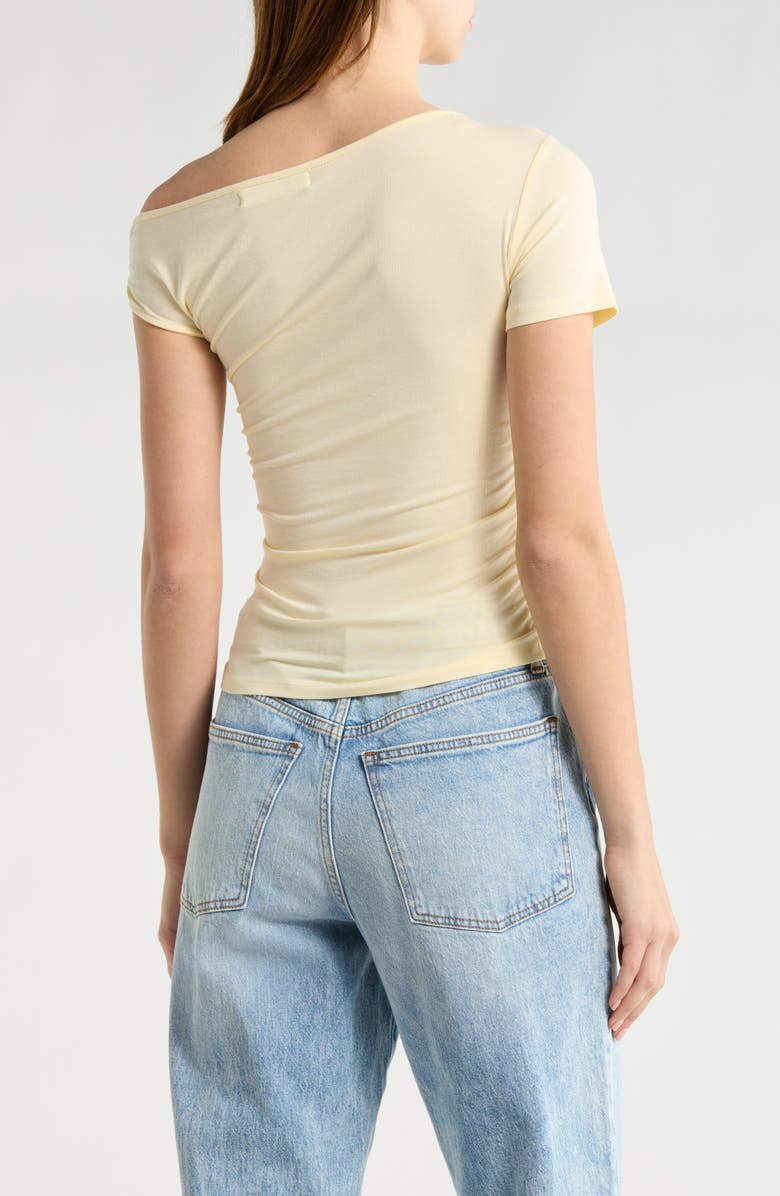 Elodie Ruched Asymmetric Top, Alternate, color, Yellow