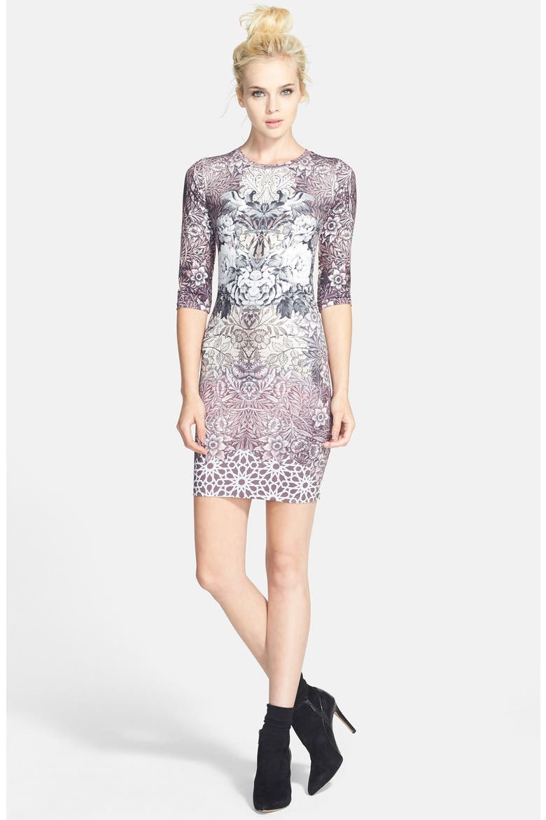 Print Body-Con Minidress (Nordstrom Exclusive), Main, color, PINK