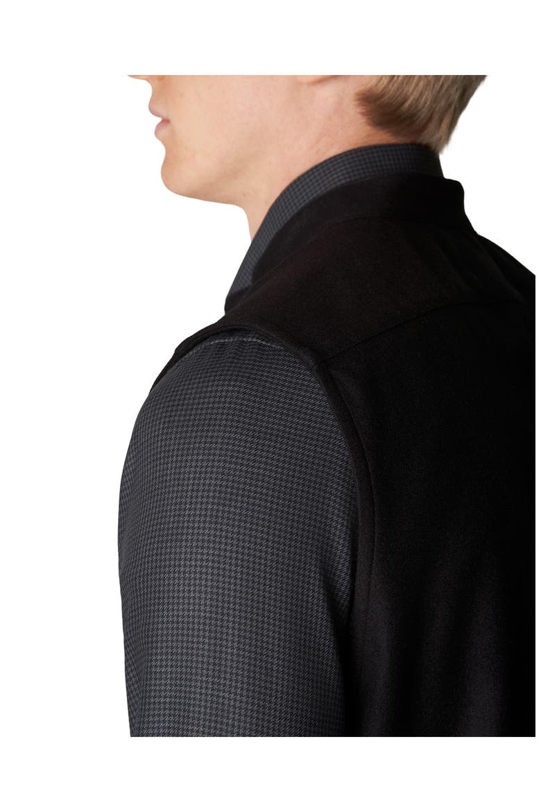 Zip-Up Wool & Cashmere Twill Vest, Alternate, color, BLACK