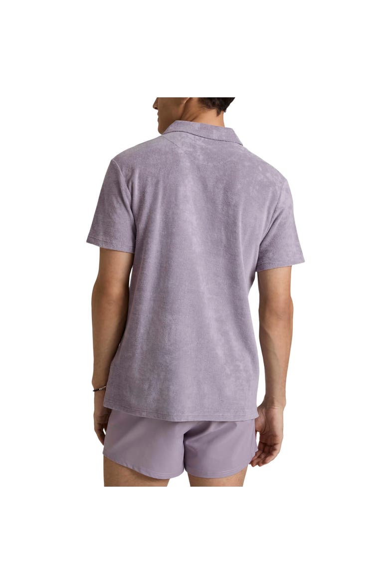 Men Terry Polo Shirt Solid, Alternate, color, Hurricane