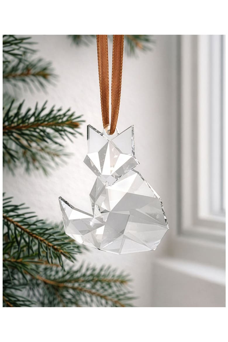 Crystal Fox Scandinavian Forest Ornament, Alternate, color, CLEAR