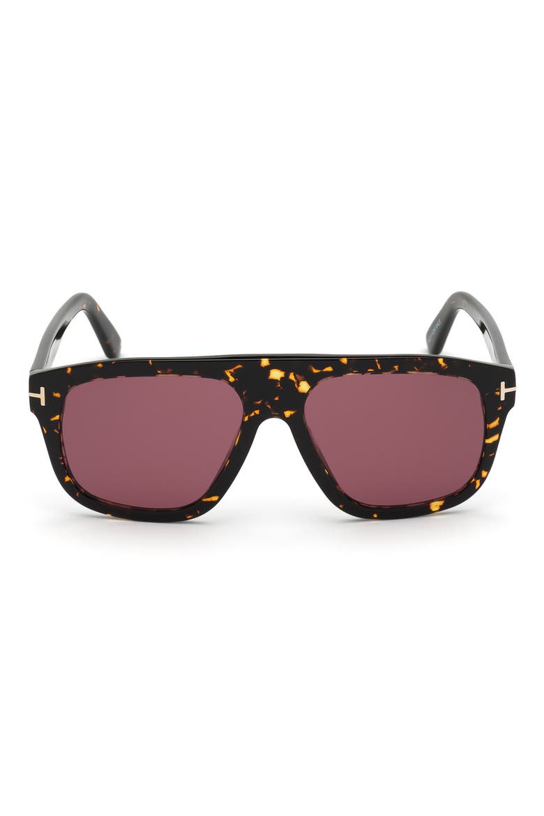 56mm Gradient Square Sunglasses, Main, color, DARK HAVANA