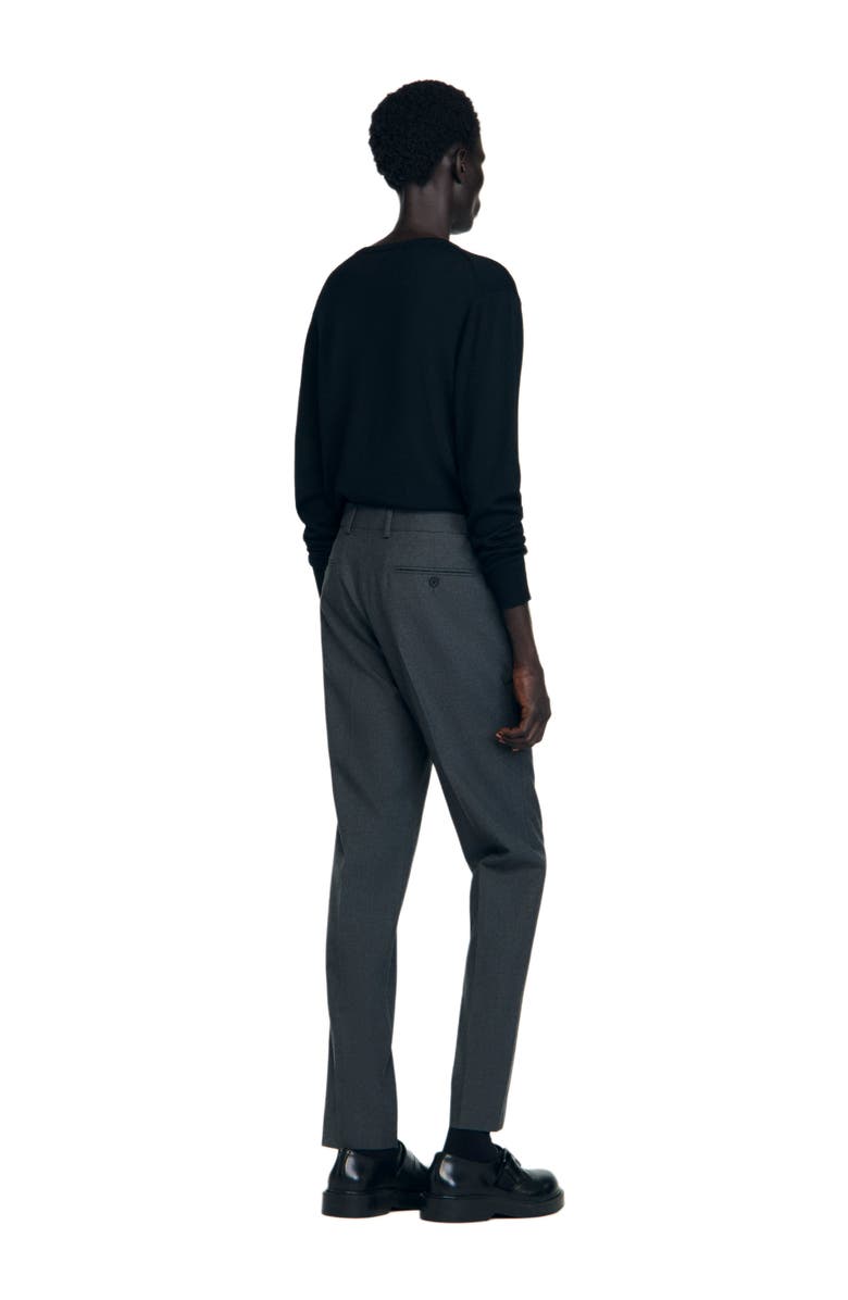 SANDRO Virgin wool suit trousers, Alternate, color, Heather Charcoal
