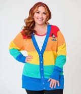 Unique Vintage Plus Size Printed Knit Long Cardigan