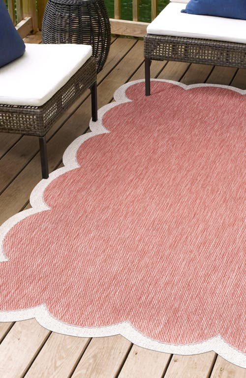 Jonathan Y Alice Classic Cottage Two-tone Scalloped Indoor/outdoor Shaped Area Rug