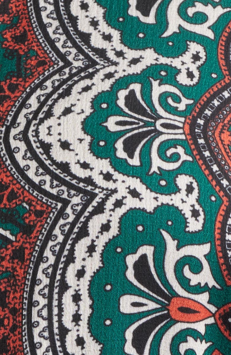 Julia Jordan Print Long Sleeve Shirtdress, Alternate, color, Green Multi