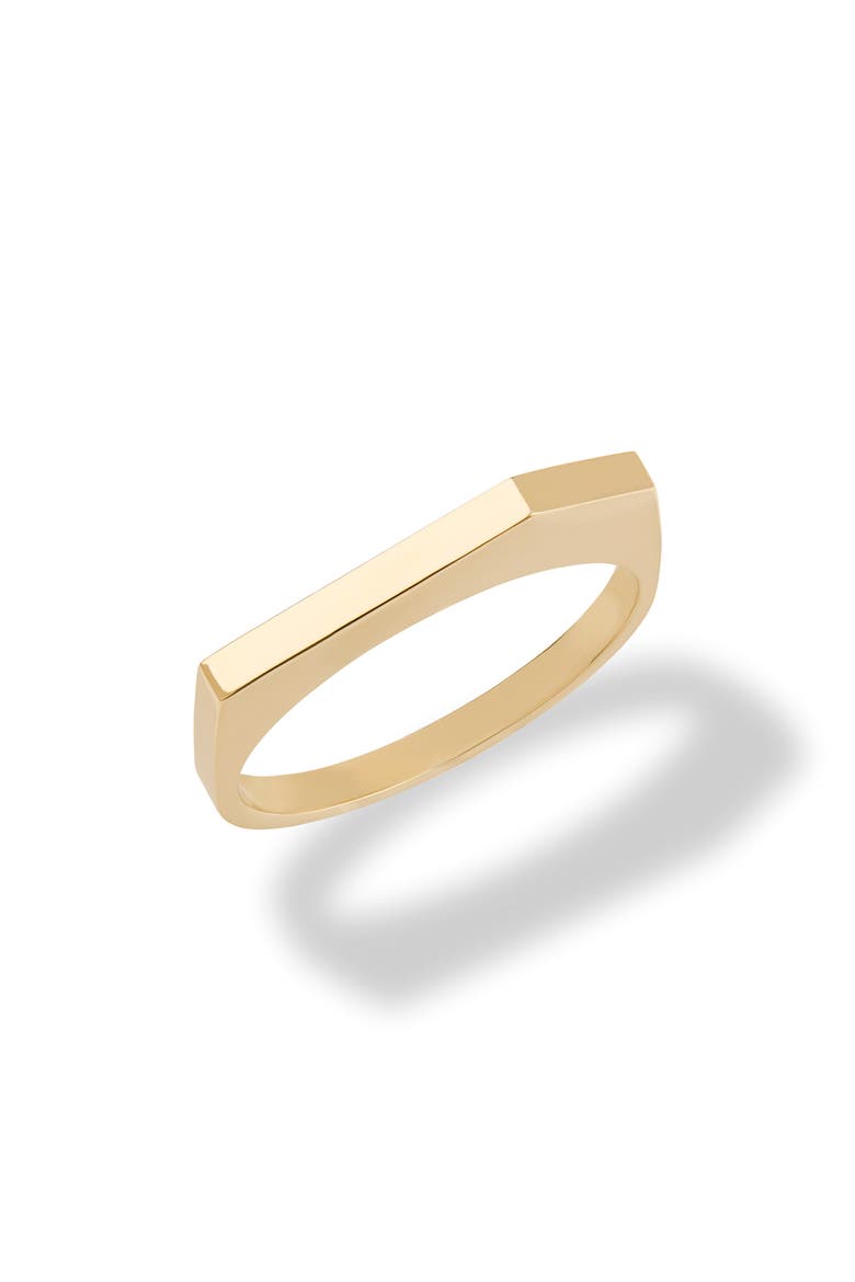 14K Gold Geometric Edge Ring, Main, color, YELLOW GOLD