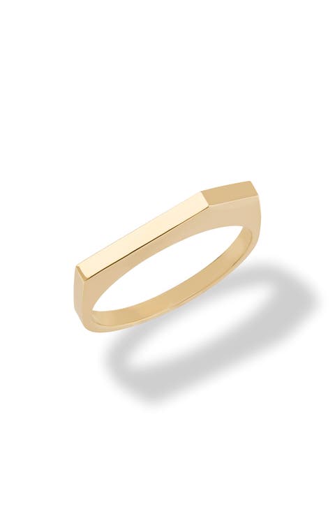 14K Gold Geometric Edge Ring