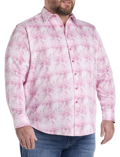 Robert Graham By Dxl Big & Tall Dreamweaver Sport Shirt In Pink