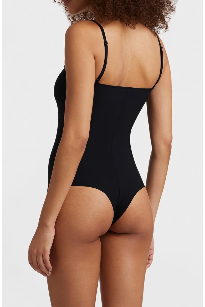 Butter Luxe Straight Cami Bodysuit, Alternate, color, BLACK