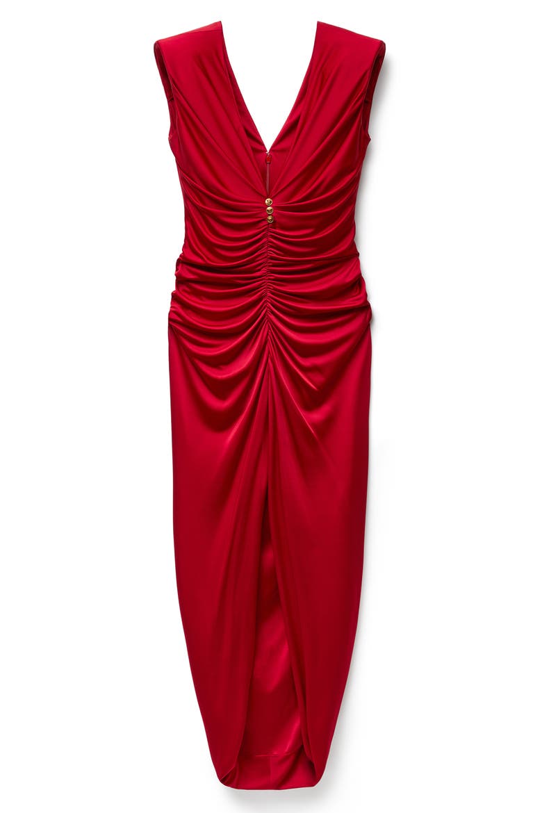 Draped Liquid Jersey Gown, Alternate, color, LIPSTICK RED
