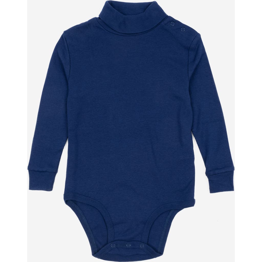 Leveret Baby Turtleneck Bodysuit, Cotton Long Sleeve In Blue