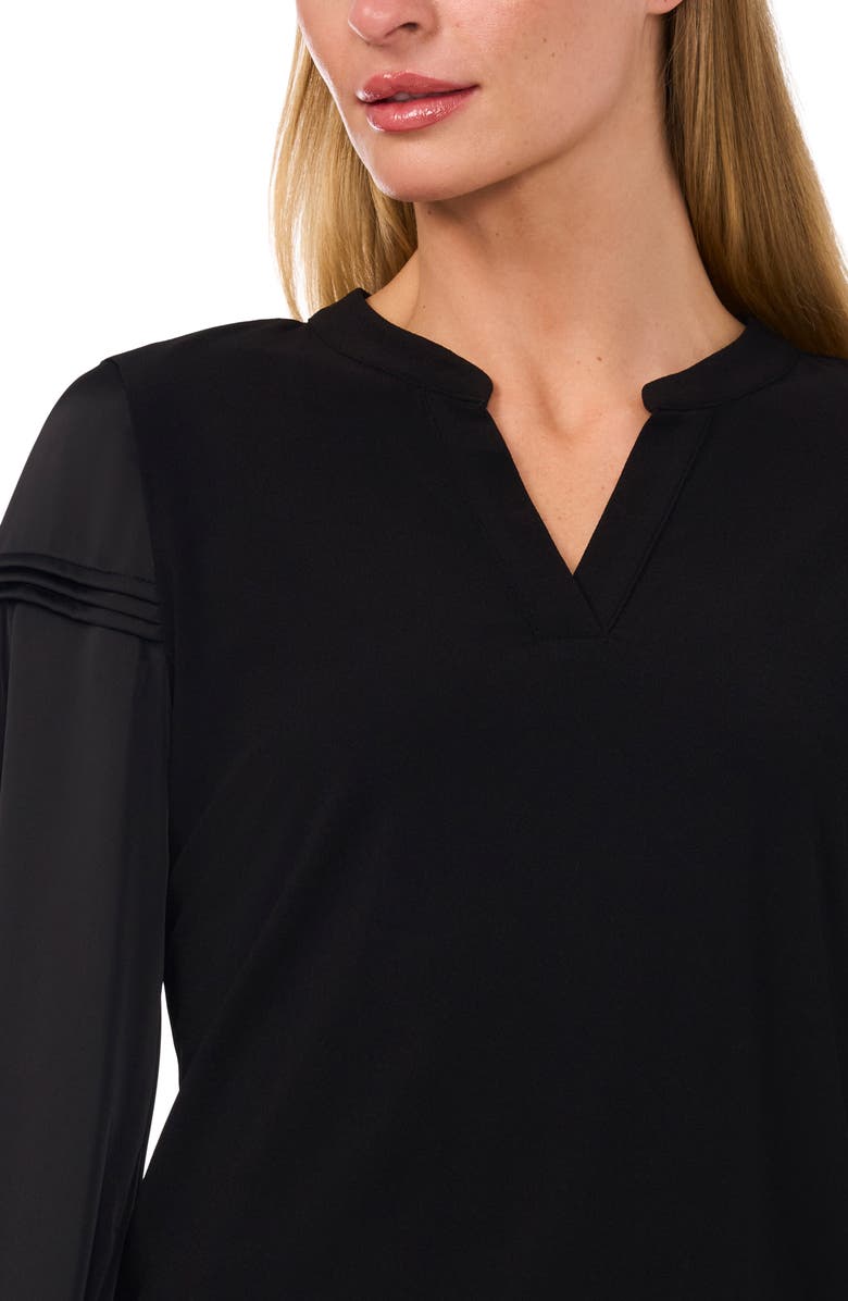 CeCe Mixed Media Long Sleeve Top, Alternate, color,