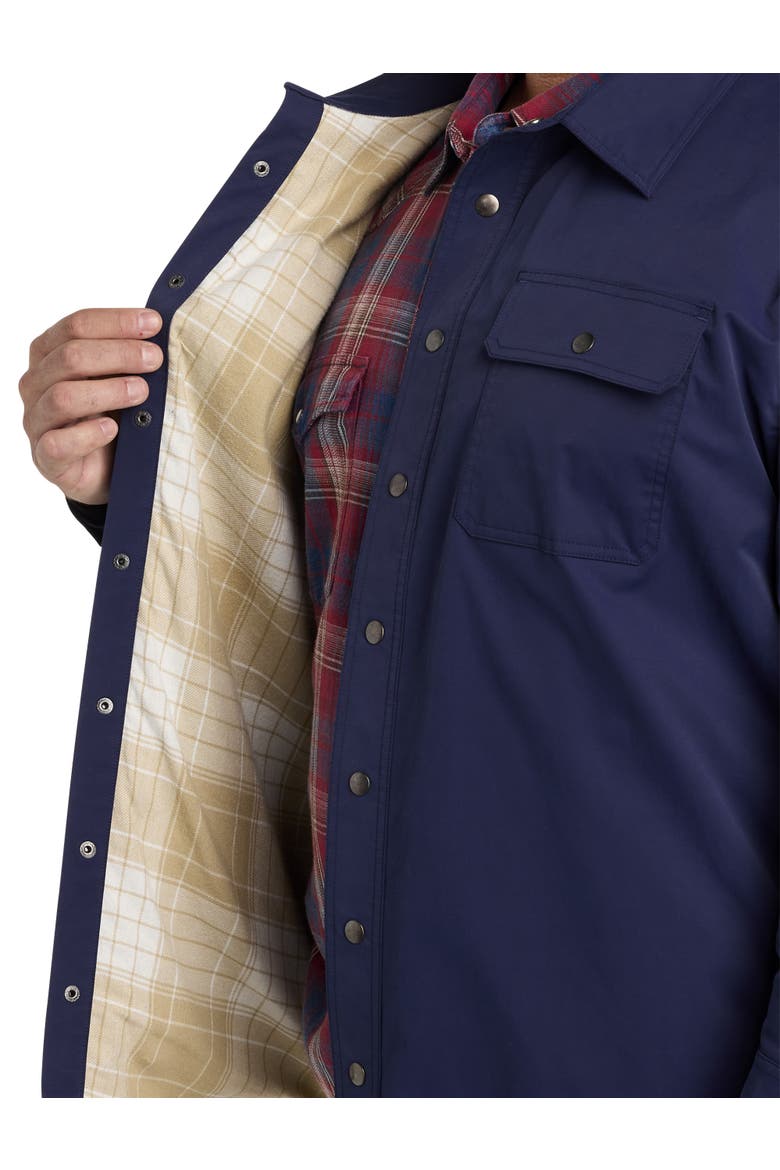 Big & Tall Flannel-Lined Shirt Jacket, Alternate, color, EVENING BLUE