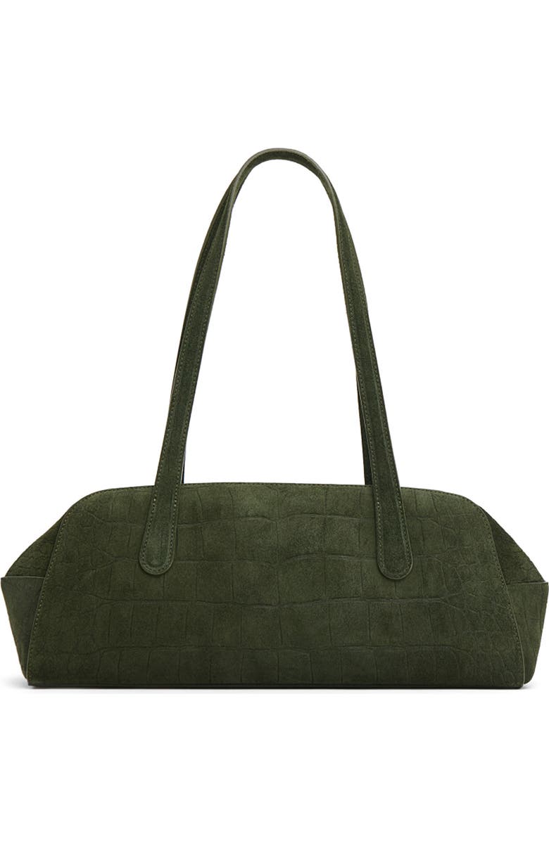 Mansur Gavriel Helios Suede Shoulder Bag, Main, color, Moss