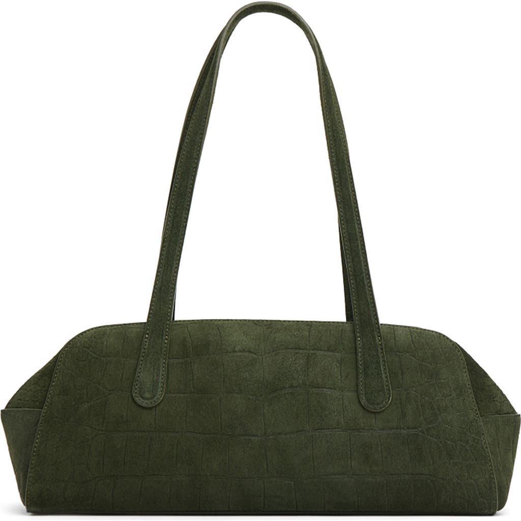 Mansur Gavriel Helios Suede Shoulder Bag In Green