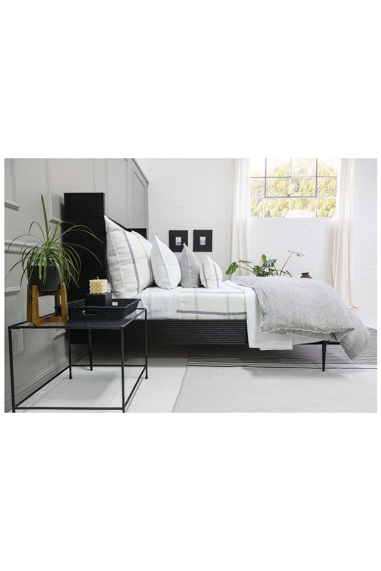 Copenhagen Windowpane Check Cotton Blanket, Alternate, color, WHITE/GREY