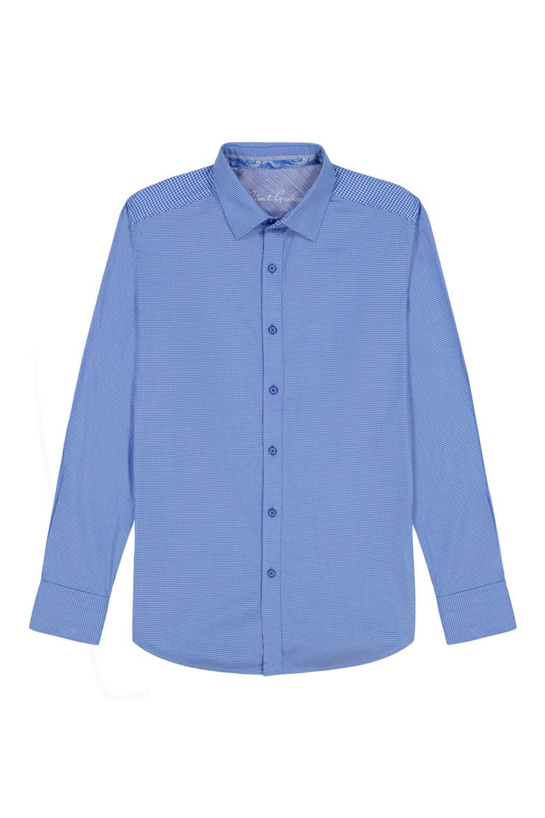 Kenmare Long Sleeve Stretch Cotton Button-Up Shirt, Alternate, color, BLUE