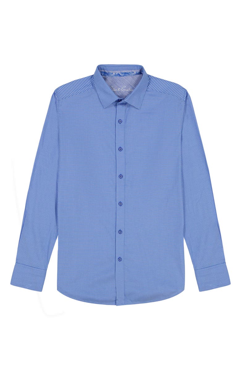 Robert Graham Kenmare Long Sleeve Stretch Cotton Button-Up Shirt, Alternate, color, Blue