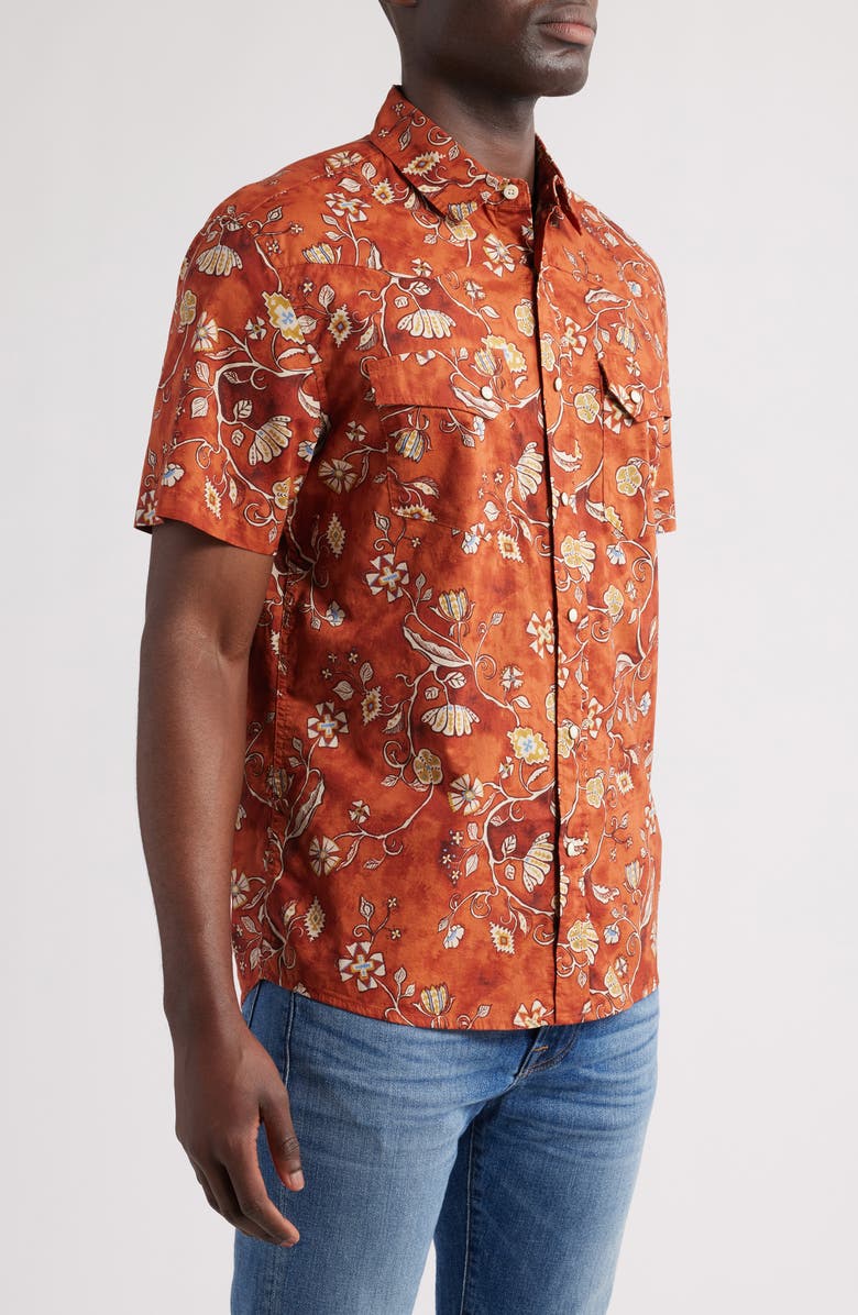 Pendleton Laramie Floral Short Sleeve Snap-Up Western Shirt, Alternate, color, 