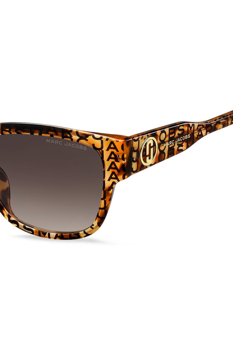 Marc Jacobs 54mm Gradient Rectangular Sunglasses, Alternate, color, Pattern Havana