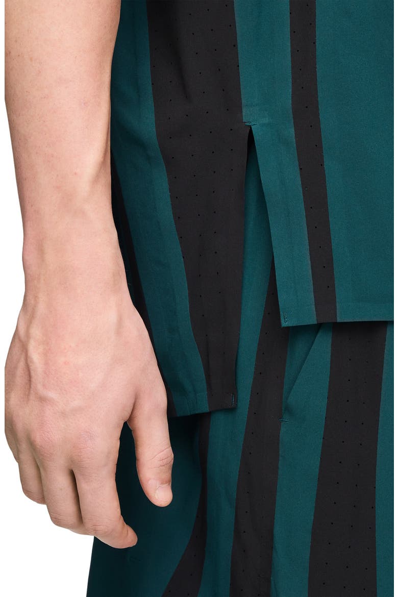 Mesh Panel Woven Shirt, Alternate, color, GREEN