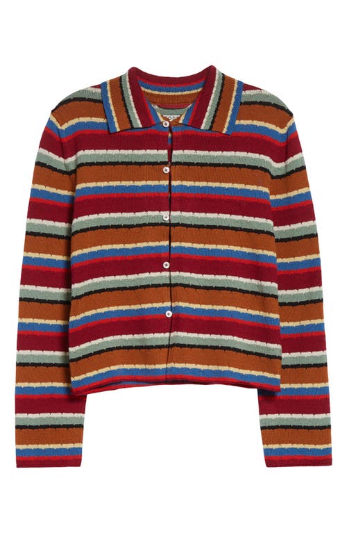 Bode Starkey Stripe Cotton Cardigan In Multi