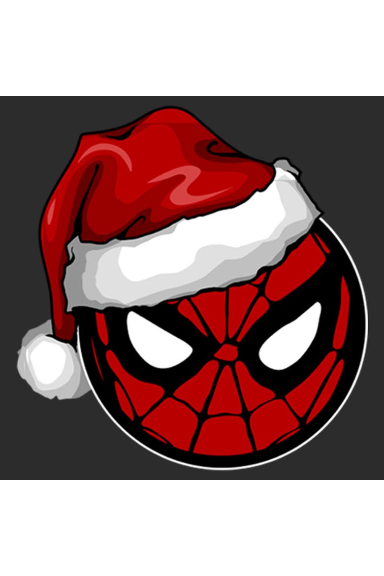 Women's Marvel Christmas Spider-Man Santa Hat  Graphic T-Shirt, Alternate, color, Black