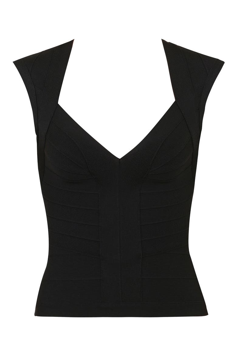 The Icon Bandage Top, Alternate, color, BLACK
