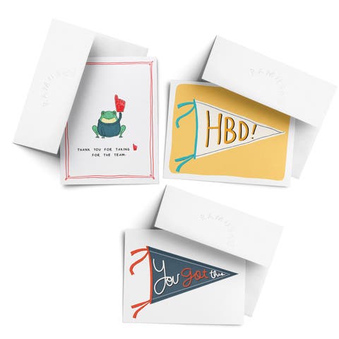 Everyday Greeting Card Pack Sets (3 ct, Assorted) 1 For The Team, Pennant You Got This, Pennant HBD
