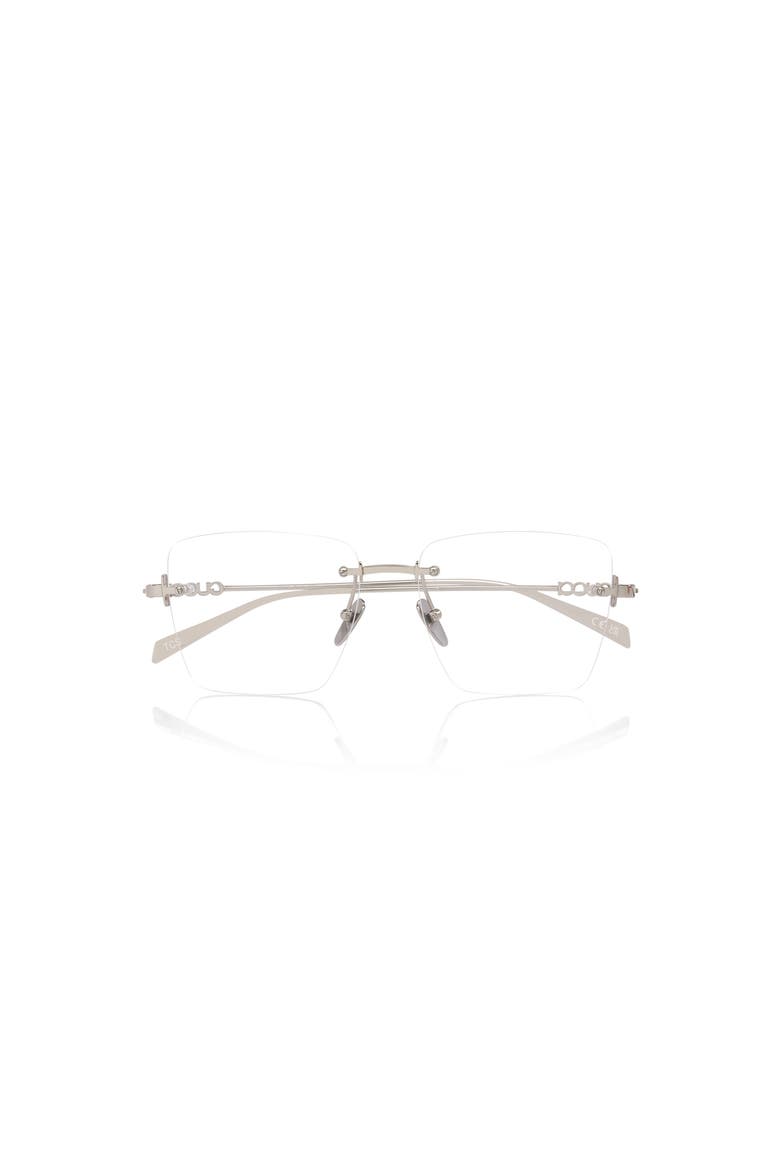54mm Rectangle optical glasses, Alternate, color, Silver