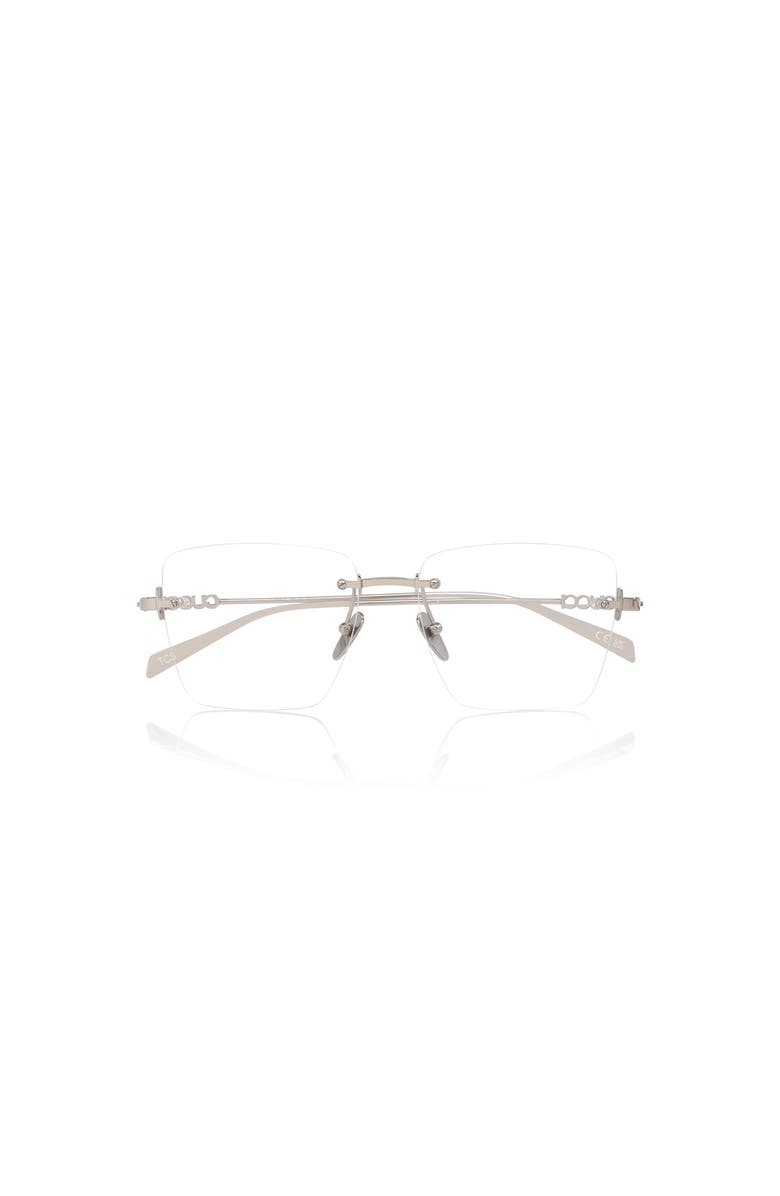 Gucci 54mm Rectangle optical glasses, Alternate, color, Silver