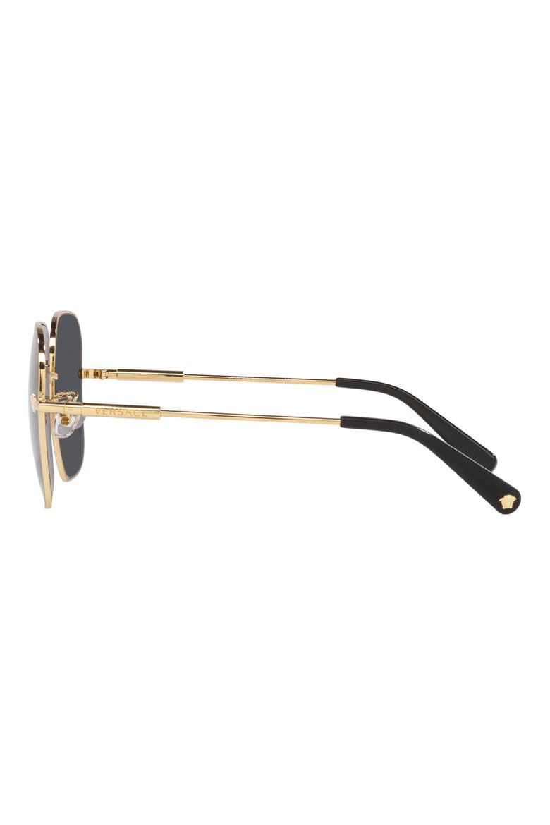59mm Square Sunglasses, Alternate, color, DARK GREY/ GOLD