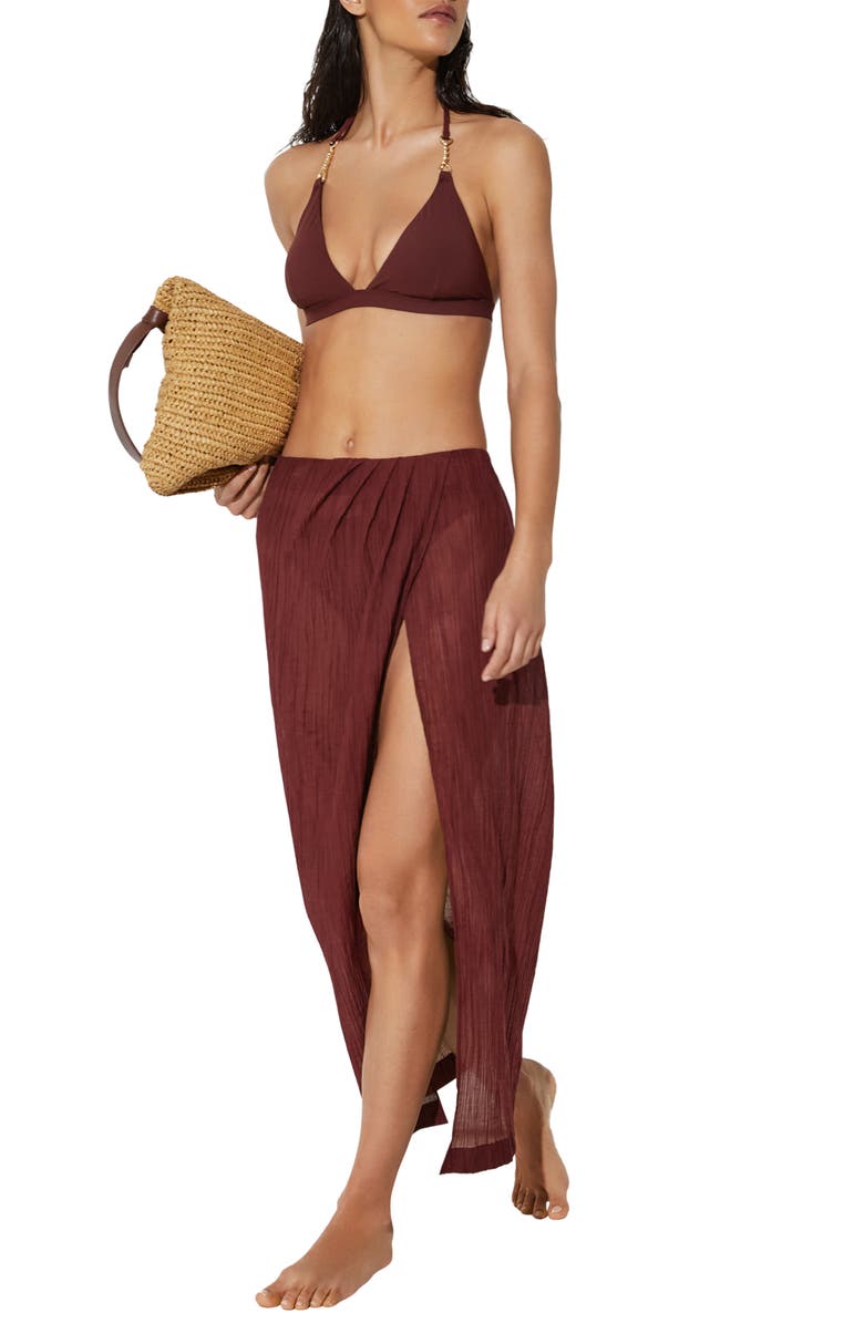 Reiss Rosa Cover-Up Skirt, Alternate, color, Rhubarb Red