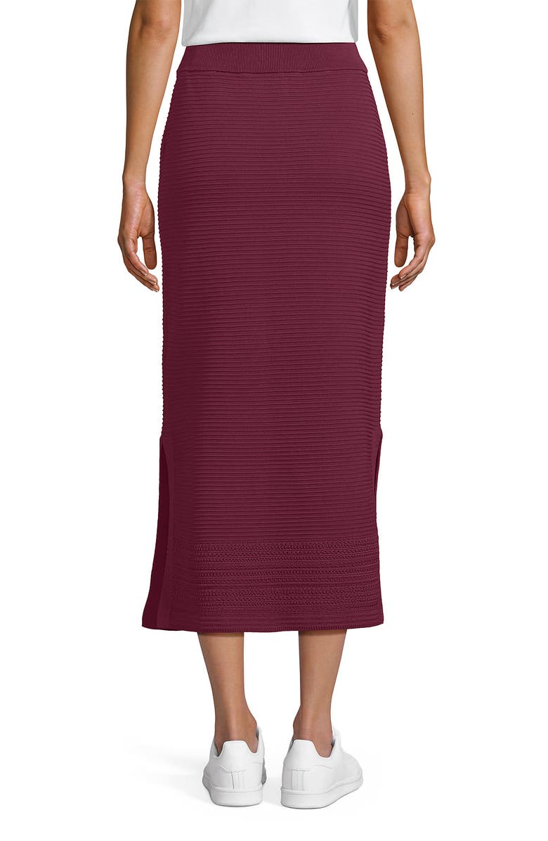 Lands' End Cotton Pointelle Sweater Maxi Skirt - Set Bottom, Alternate, color, 