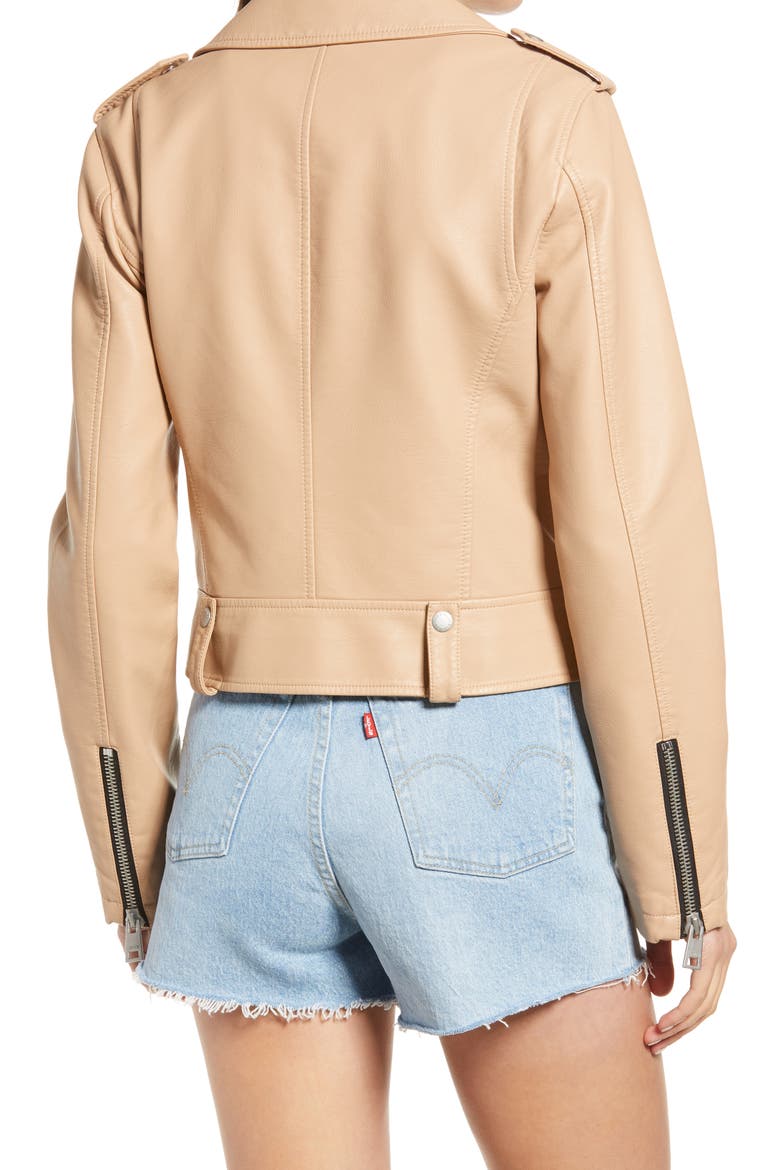 Levi's® Faux Leather Moto Jacket, Alternate, color, BISCOTTI